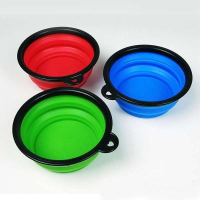 China Portable Outdoor Folding Bowl Dog Silicone Food Bowl Environmentally Friendly Silicone Pet Bowl for sale