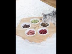 Wooden Dog Food Bowl Stand 3 Bowl Elevated At Home Slow Feeder