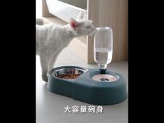 Double Dog Cat Bowls, Stainless Steel Dog Bowl Cat Food Bowls and Water Feeder with Automatic