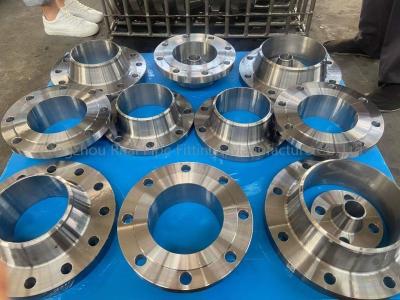 China 150LB Forged Steel Flange Long Welding Neck ASTM A105 A105N Valve Industry for sale