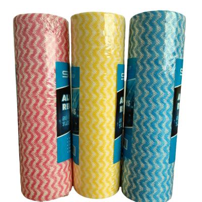 China ISO Multicolor Disposable Kitchen Towels , Practical Disposable Cloths On A Roll for sale