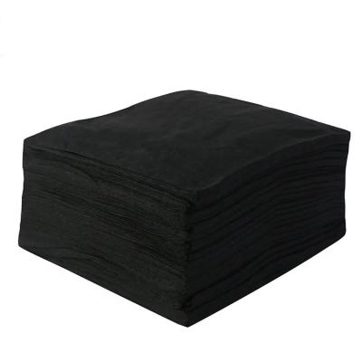 China Cosmetic Spa Disposable Hairdressing Towels Biodegradable Black White Color for sale