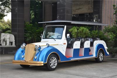 China Coche eléctrico retro con pilas de litio, vehículo de pasajeros eléctrico de 8 asientos con la sombrilla en venta