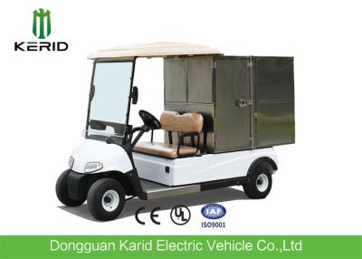 China 2 Seats Small Cargo Vehicle Electric Golf Cart With Stainless Steel Container For Hotel for sale