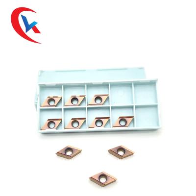 China CNC lathe finishing blade DCGT11T301R-Y Bronze coating HRA 91.8 Tungsten Carbide Inserts for sale
