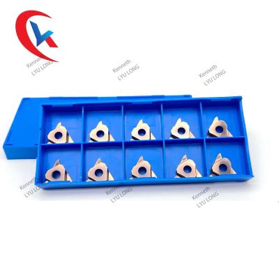 China GBA43R100 Bronze Physical Coating Three Cutting Edges Cutting And Slotting Tool Carbide Grooving Inserts for sale