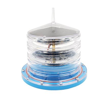 China Excellent quality with bird spike IALA standard blue Led solar marine lantern  for marine channel for sale