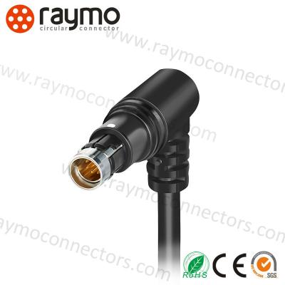 China Push Pull Right Angle Connectors IP68 Black Color Circular Waterproof Connector for sale