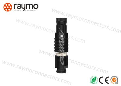 China Automotive Circular Push Pull Connectors , Metal Cable Connectors Black Shell for sale