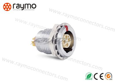 China Fixed Receptacle 4 Pin Cable Connector , Odu Plug Lemo B Series Straight PCB Contacts for sale