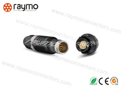 China 9 Pins Metal Waterproof Power Connector , Coaxial Power Connector Black Coloe for sale