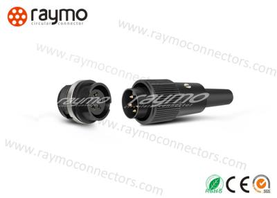 China M16 678 Series IP40 Threaded Electrical Connector , Male Cable Connector Black Shell for sale