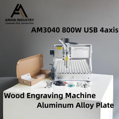China Hot sell AMAN3040 mini 3d cnc engraving machine 4 axis 3040 CNC aluminium alloy Frame ball screw price cnc lathe for sale