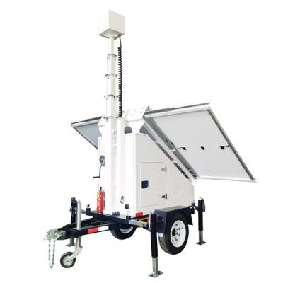 China AU  US Standards Portable Mobile Solar Trailer Manual Lifting Steel Material for sale