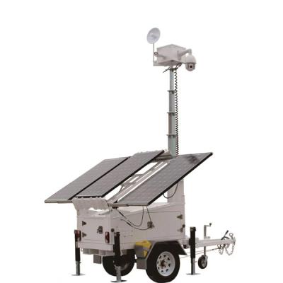 China OEM Mobile Solar Power Trailer Portable Surveillance Trailer With 6.5m Mast for sale