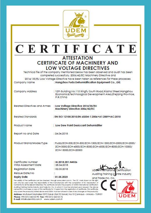 CE - Hangzhou Fuda Dehumidification Equipment Co., Ltd.