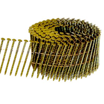 China Yellow Coated Wire Coil Nails for Pallet with High Quality roofing coil nails and Competitive Price nail coil for sale