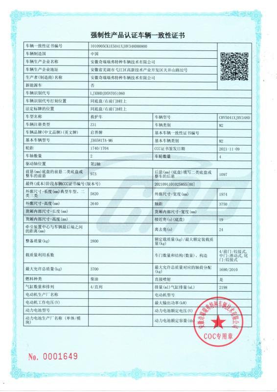  - Sichuan Fushunte Automobile Co., Ltd.