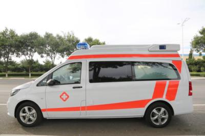 China Medical Mercedes Benz Ambulance Gasoline 7 Seats 4×2 White for sale