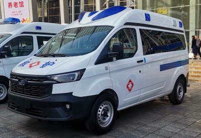 China White Ford Transit Ambulance 8 Seaters Gasoline Medical Ambulance for sale
