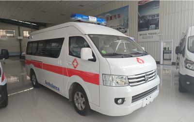 China Futian Medical Emergency Ambulance 4×2 8 Seater Gasoline Rear Drive for sale