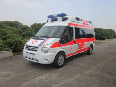 China 9 asientos Ford Transit ambulancia 6 asientos Medi Cal ambulancia delantera trasera 4×2 en venta