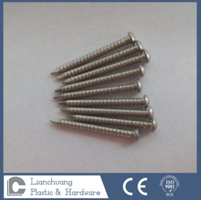 China 1.8mm Wire Diameter Oval Head Ring Shank Finish Nails For Industry for sale