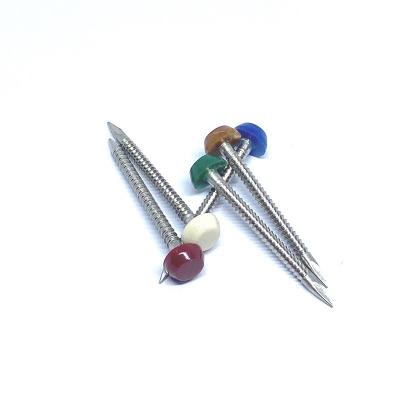 China Ring Shank Plastic Head Nails/pinos anulares à venda