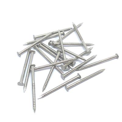 China Stainless Checkered Flat Head Nails / Ring Shank Roofing Nails For Wood for sale