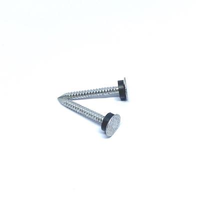 China Checkered Flat Head Ring Shank Aluminium Roofing Nails 2.6 X 30MM for sale