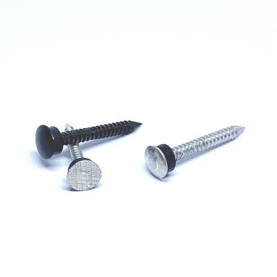 China 32MM X 2.6 Checkered Flat Head Aluminium Roofing Nails With Smooth Shank for sale