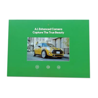 China Flat video Brochure 7inch lcd video pamphlet Card for Digital Advertising Player Screen booklet for Commercial display for sale