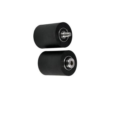 China Black Polyurethane Guide Rollers Shore 85A Double Bearing Nylon Guide Rollers for sale