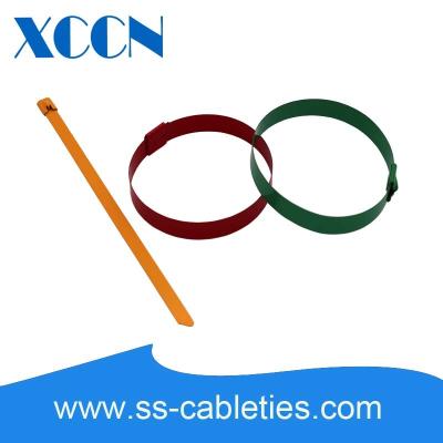 China Long Red Plastic Coated Stainless Steel Cable Ties Lock Mount Wire Rope for sale