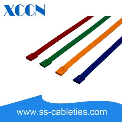 China 10mm Plastic Coated Stainless Steel Cable Ties Band Corrosion Resistant Durable for sale