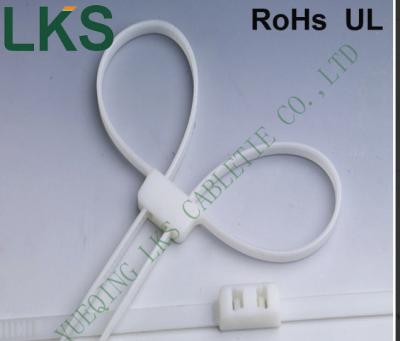 China Handcuffs Type Nylon Cable Tie Orgainzer White Color Low Smoke No Sharp for sale