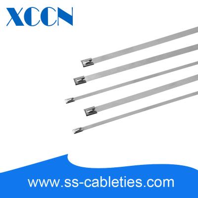 China 12*0.4*350m m 201.304.316 califican la atadura de cables de autoretención del acero inoxidable de la cerradura de la bola con incombustible en venta