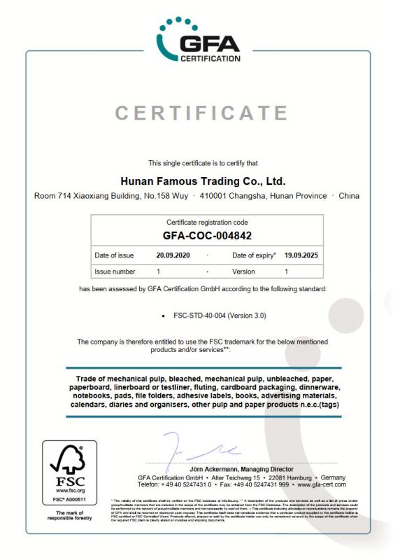 FSC - Hunan Famous Trading Co., Ltd.