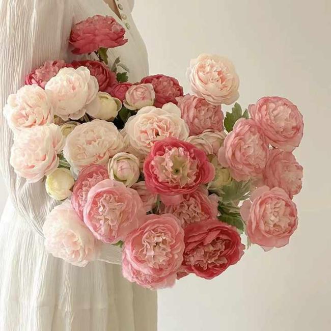 High Quality Wedding Artificial Flowers Rose Artificial Peony Flowers for Wedding Home Decoration