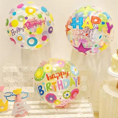 China Wholesale 18 inch Transparent Cartoon Birthday Balloon Round Party Balloons DIY Decoration Foil Balloon for sale