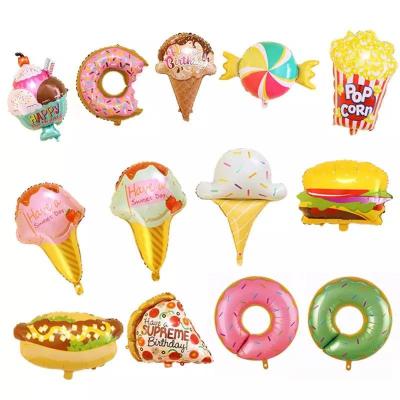 China Wholesale Dessert Balloons Birthday Party Wall Children Toys Ice Cream Donuts Candy Foil Balloons for sale