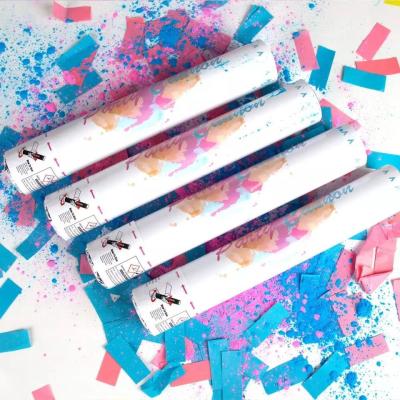 China Wholesale Confetti Powder Cannon Gender Reveal Party Supplies Popper- Smoke Powder & Confetti Sticks Cannons for sale