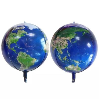 China Wholesal 22 Inch Advertisement 4D Round Blue Planet Earth Helium Foil Balloons for sale
