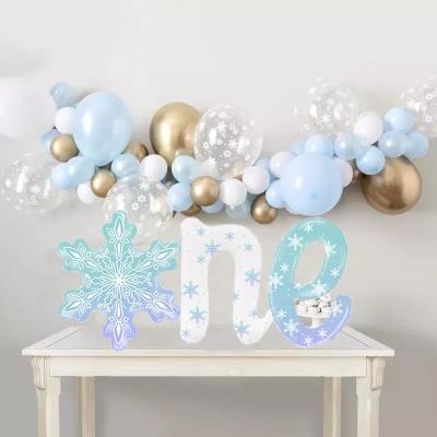 China Copo de nieve de Wholesal un globo de la hoja del copo de nieve de la decoración de la fiesta de cumpleaños del invierno del globo del cumpleaños del invierno del globo del cumpleaños en venta