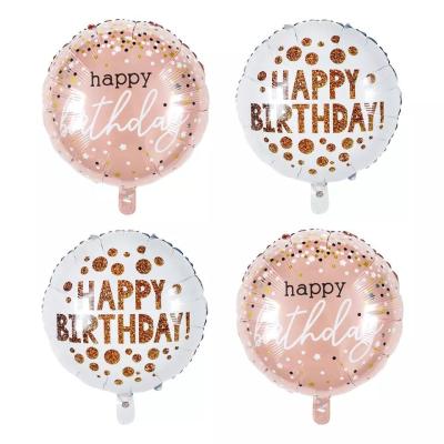 China Wholesal Party Things 18 Inch Happy Birthday Round Foil Party Floating Balloons Mylar Balloons For Birthday for sale