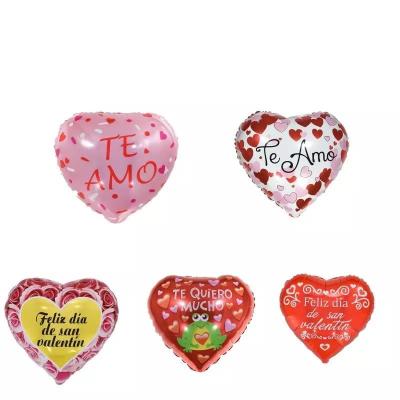 China Wholesal New Type 18 inch heart-shaped Spanish Foil Balloons Party Decoration Festival Mothers'Day Ballo for sale