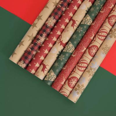 China Christmas Wrap Paper 50*70cm 80g Kraft Paper Gift Paper Wrapping for sale