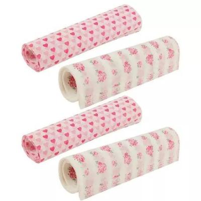 China Pink Gift Tissue Paper Kraft Wrapping Paper Rolls Waterproof Custom Logo Printed for sale
