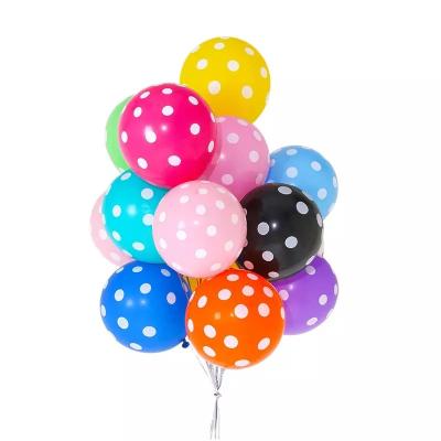 China Polca de impresión completa de encargo multicolora Dot Latex Balloons 12inch del látex en venta