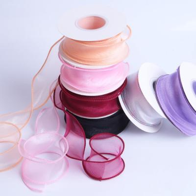 China Fishtail Ribbon Gauze Ribbon DIY Material Flower Packaging Satin Ribbon for sale